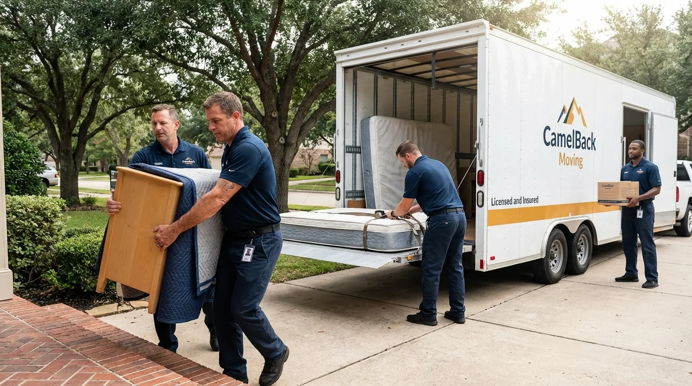 Crew loading residential truck for cross-state move from Newport, KY